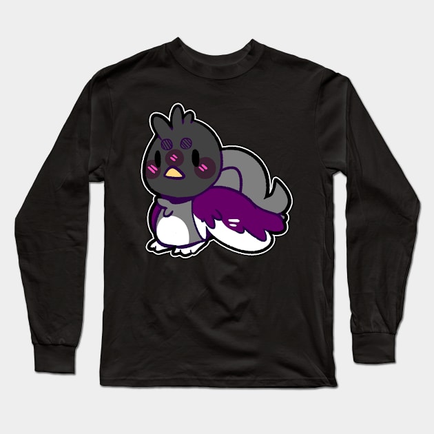 pride birb- Asexual Variant Long Sleeve T-Shirt by Brewing_Personalitea